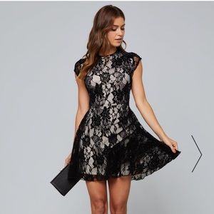 NWT Bebe velvet lace flared dressed. Size 2.